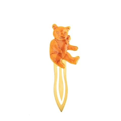 Peter's - Gold Teddy Bear Book Mark W/Blended Enamel 3 Peter's - Gold Teddy Bear Book Mark W/Blended Enamel