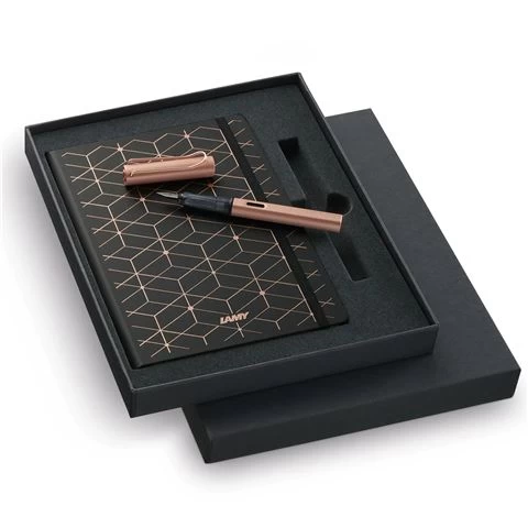 Lamy - Lx Fountain Pen & Notebook Gift Set Rose Gold 2pce 3 Lamy - Lx Fountain Pen & Notebook Gift Set Rose Gold 2pce