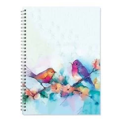 Book - Watercolour Birds Spiral Notepad A4