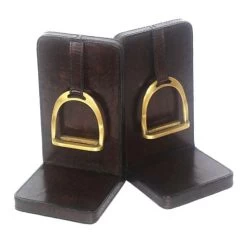 Rossini Leather - Book Ends Dark Brown Large Set 2pce
