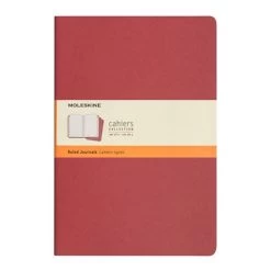 Moleskine - Cahier Ruled Notebook Large Deep Red Set 3pce
