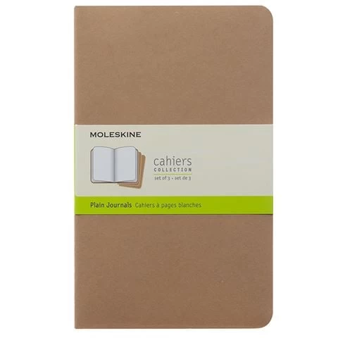 Moleskine - Cahier Plain Notebook Large Kraft Set 3pce 3 Moleskine - Cahier Plain Notebook Large Kraft Set 3pce