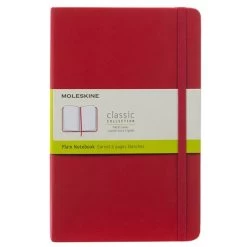 Moleskine - Classic Hard Cover Plain Notebook Large Red