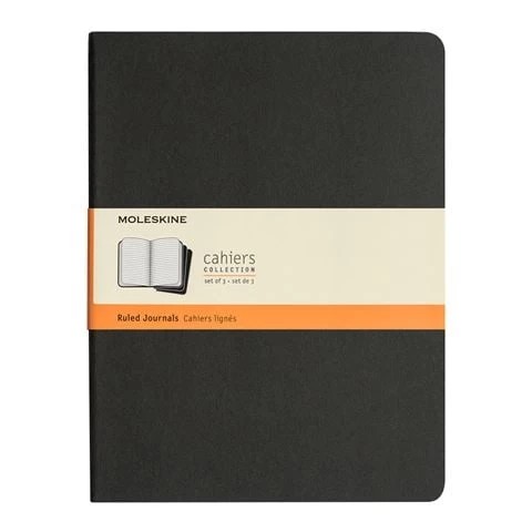 Moleskine - Cahier Ruled Notebook Extra Large Black Set 3pce 3 Moleskine - Cahier Ruled Notebook Extra Large Black Set 3pce