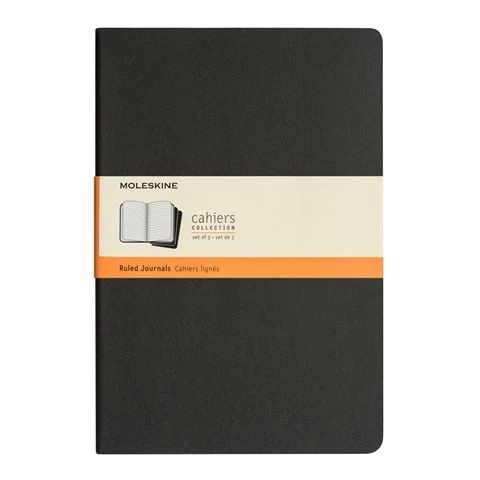 Moleskine - Cahier Ruled Notebook Large Black Set 3pce 3 Moleskine - Cahier Ruled Notebook Large Black Set 3pce
