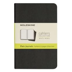 Moleskine - Cahier Plain Pocket Notebook Black Set 3pce