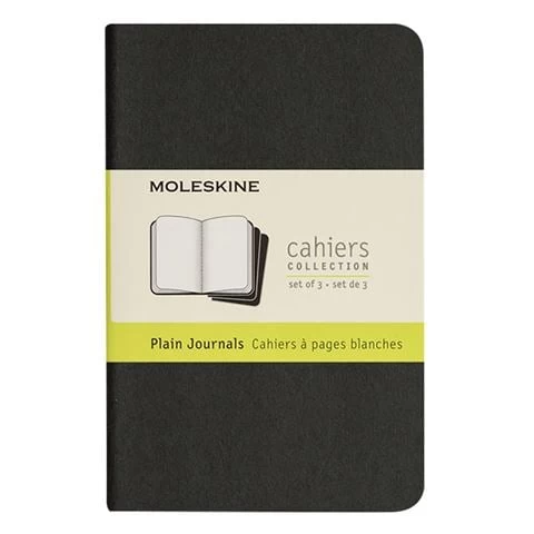 Moleskine - Cahier Plain Pocket Notebook Black Set 3pce 3 Moleskine - Cahier Plain Pocket Notebook Black Set 3pce