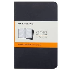 Moleskine - Cahier Ruled Pocket Notebook Black Set 3pce