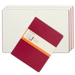 Moleskine - Cahier Ruled Notebook Extra Large Red Set 3pce