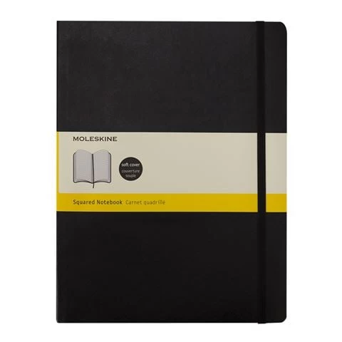 Moleskine - Classic Soft Cover Squared Large Notebook Black 3 Moleskine - Classic Soft Cover Squared Large Notebook Black