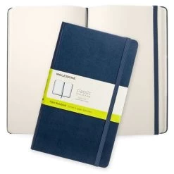 Moleskine - Classic Hard Cover Plain Notebook Large Sapphire