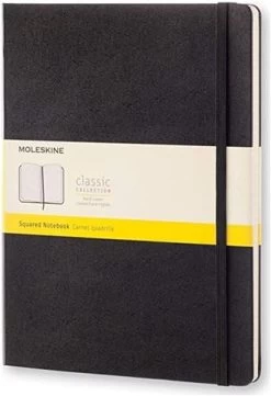 Moleskine - Classic Hard Cover XL Grid Notebook Black