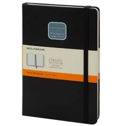Moleskine - Classic Hard Cover Ruled Notebook Expanded L Blk