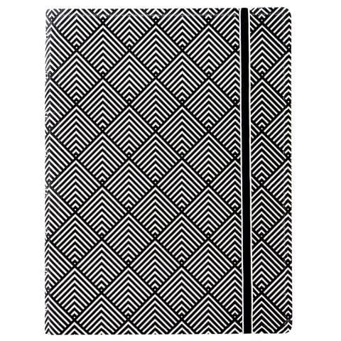 Filofax - Impressions A5 Refillable N/Book Black/White Deco 3 Filofax - Impressions A5 Refillable N/Book Black/White Deco