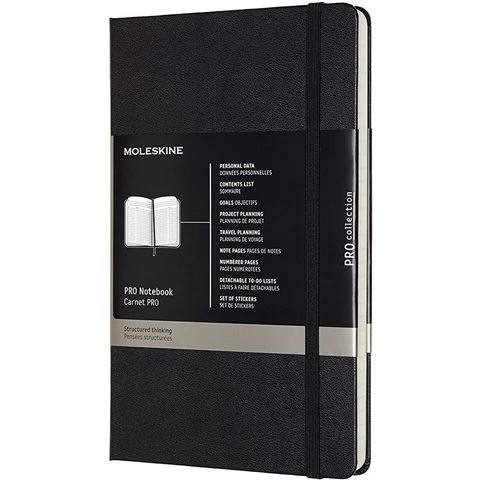 Moleskine - Pro Notebook Hard Cover Large Black 3 Moleskine - Pro Notebook Hard Cover Large Black