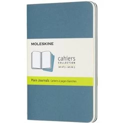 Moleskine - Cahier Plain Notebook Large Brisk Blue Set 3pce