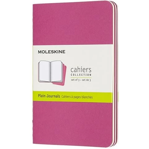Moleskine - Cahier Plain Notebook Large Kinetic Pink Set 3pc 3 Moleskine - Cahier Plain Notebook Large Kinetic Pink Set 3pc