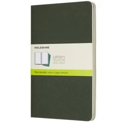 Moleskine - Cahier Plain Notebook Large Myrtle Green Set 3pc
