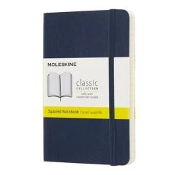 Moleskine - Classic S/Cover Squared Notebook Pocket S/Blue