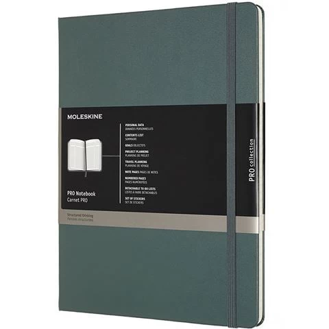 Moleskine - Pro Notebook Hard Cover Extra Large Forest Green 3 Moleskine - Pro Notebook Hard Cover Extra Large Forest Green