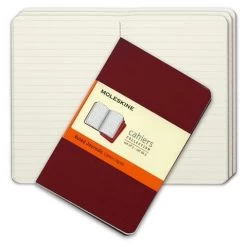 Moleskine - Cahier Ruled Pocket Journal Red Set 3pce